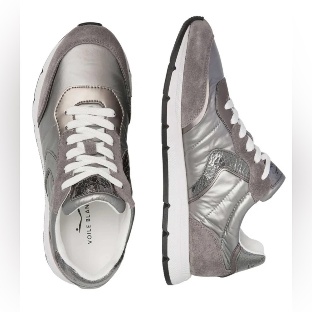 Voile Blanche Storm Trainers silver lace up sneakers  SZ 6 athleisure matrix
